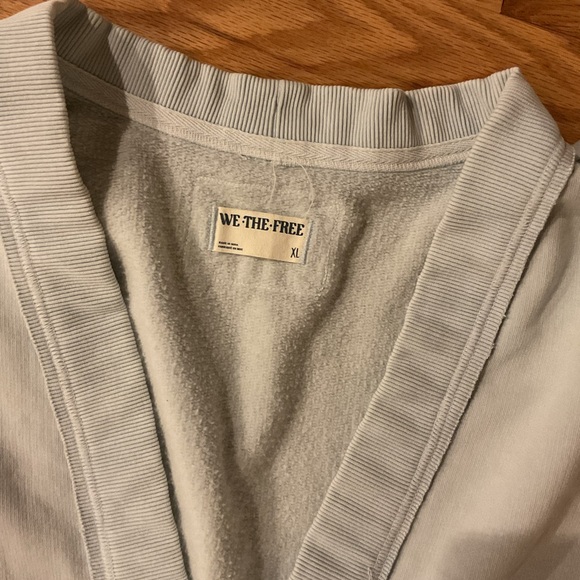 We The Free People light blue Long Button Cardigan Sweater oversized XL NWOT - Picture 13 of 16